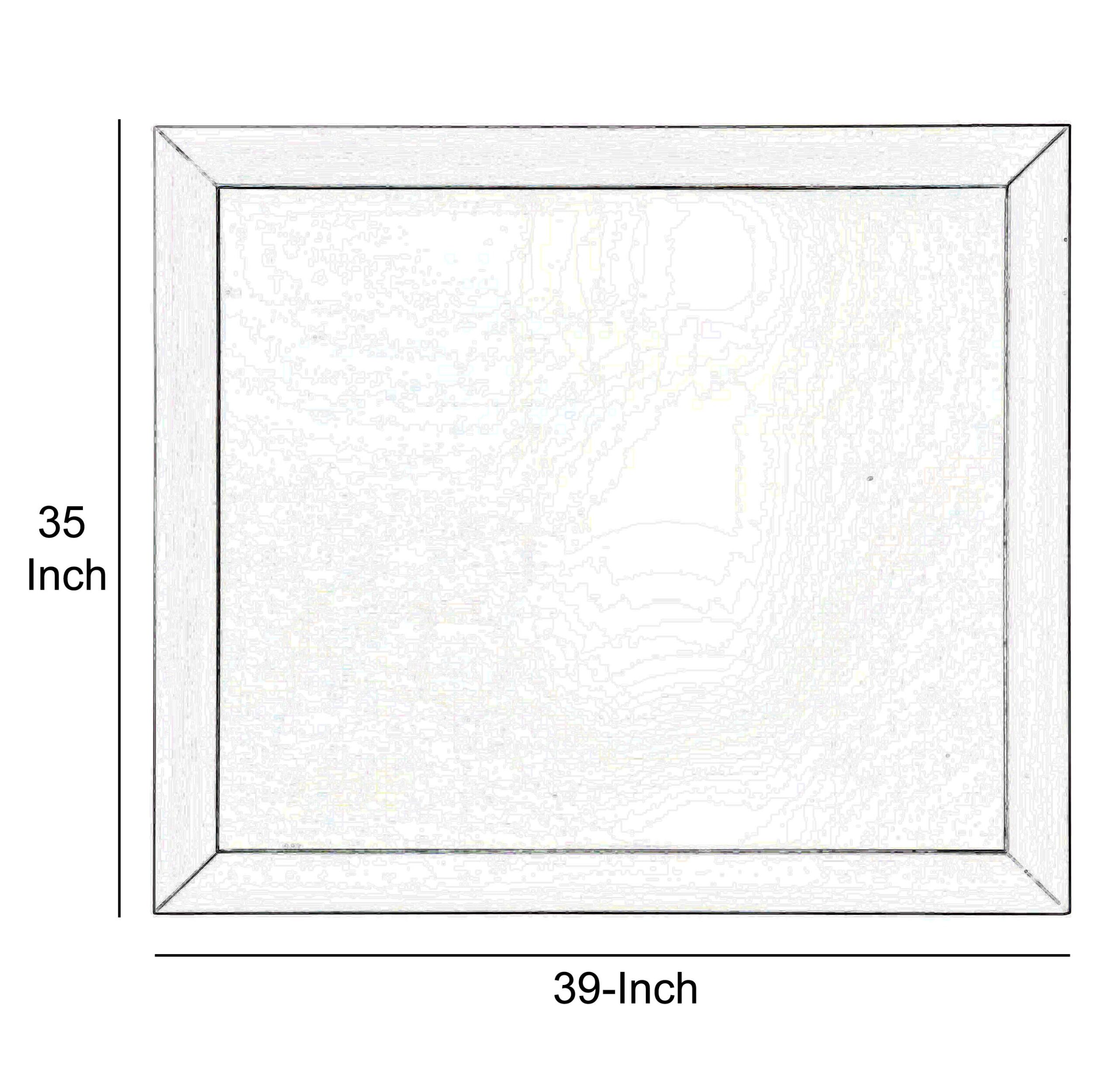 Wooden Framed Mirror with Rectangular Shape, Silver and White - BM205572 - Image 3