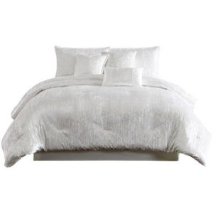 Alternative view of Jay 7 Piece Queen Comforter Set, White Polyester Velvet Deluxe Texture - BM283890