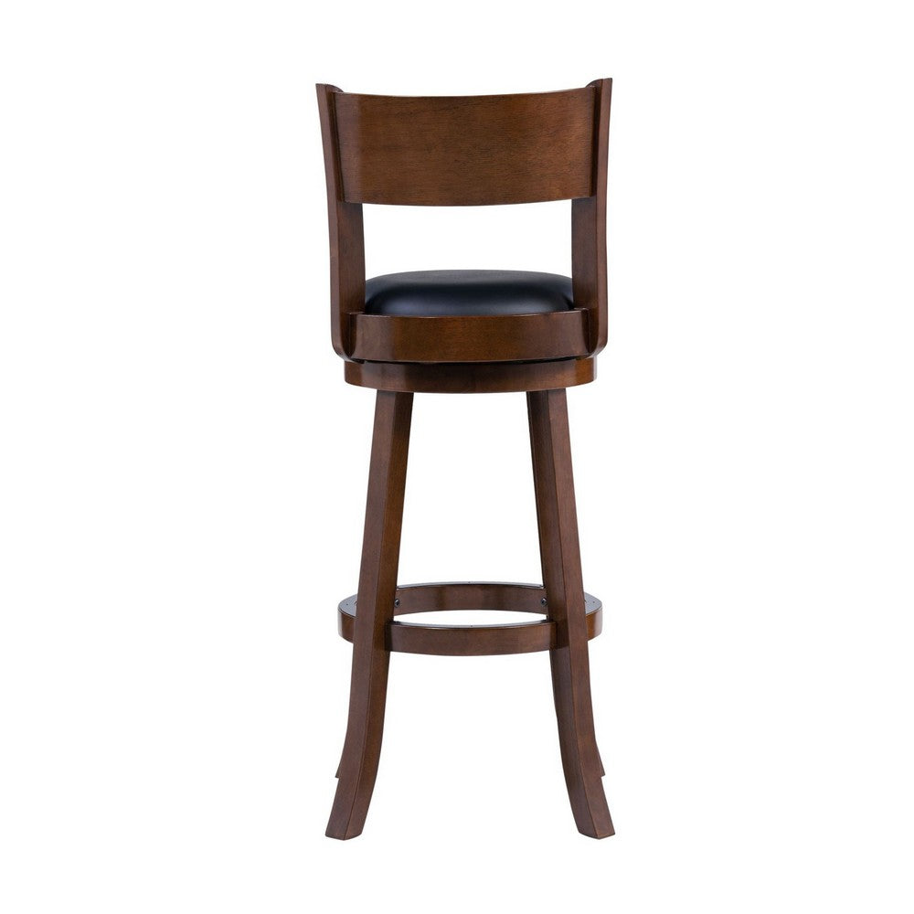 Milo Swivel Barstool Chair, Black Faux Leather, 34 Inch Extra Tall -BM324184 - Image 4