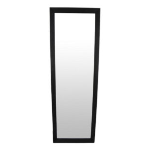 Wall-Mounted Mirror with Tall Rectangular Frame, 24 x 71, Black Metal -BM324658