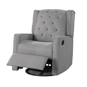 Alternative view of Manie Swivel Glider Manual Recliner, Solid Wood, Classic Gray Burlap -BM326058