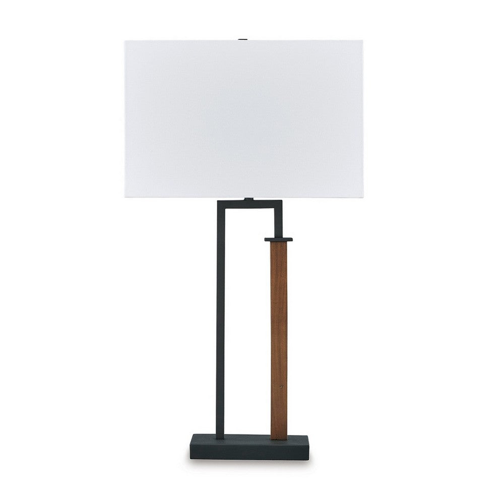 Table Lamp Set of 2, Curved Wired Bronze Base, White Fabric Shade -BM327802 - Image 3