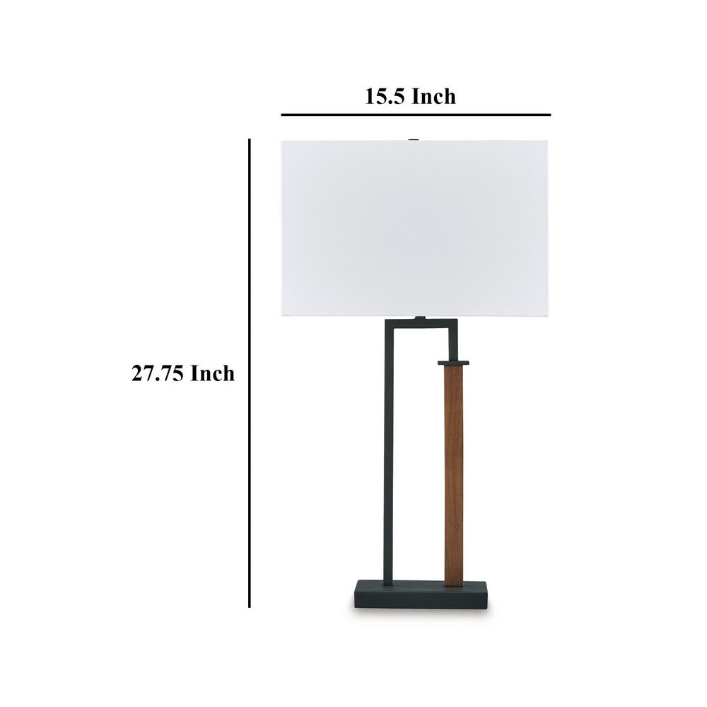 Table Lamp Set of 2, Curved Wired Bronze Base, White Fabric Shade -BM327802 - Image 6