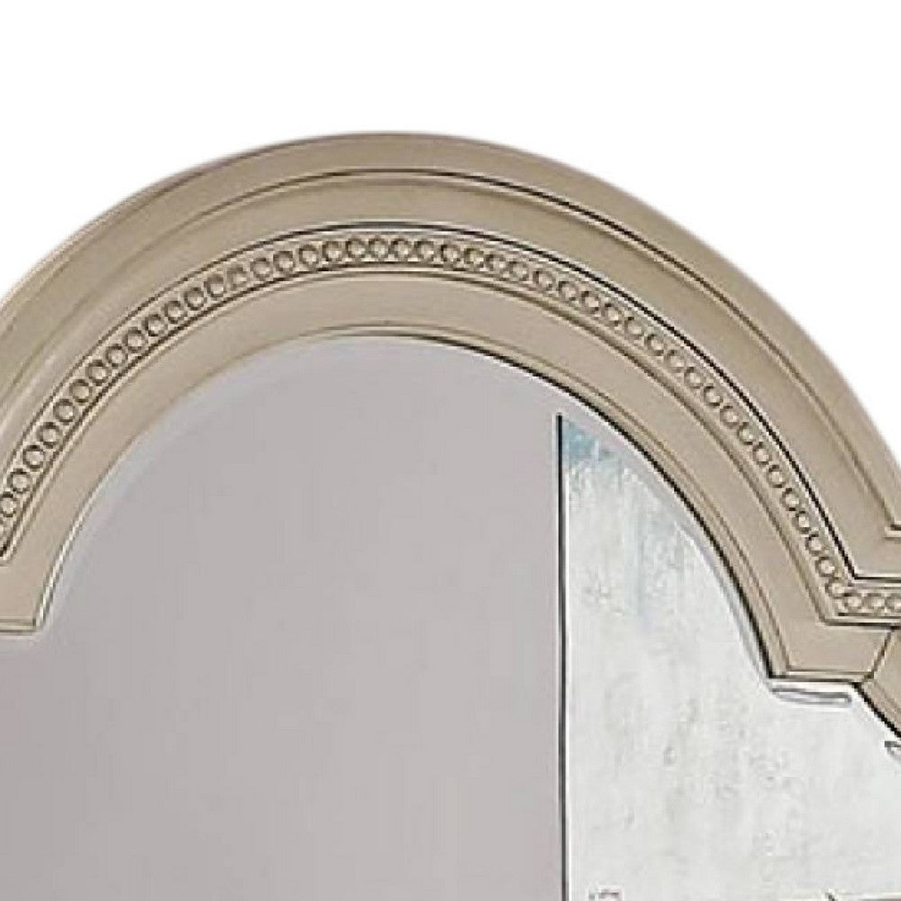 Pamy Dresser Mirror, Reeded Posts, 49 Inch Antique White Bell Frame -BM332632 - Image 5
