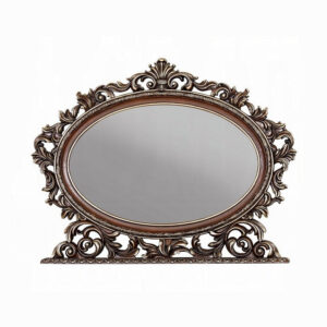 Vany Dresser Mirror, Intricate Brushed Champagne and Cherry Wood 43x53 -BM333092
